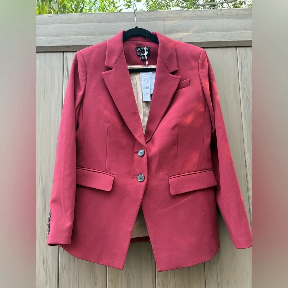 J. Crew Madelyn Blazer + Kaya Pants Crimson Bloom New with Tags!